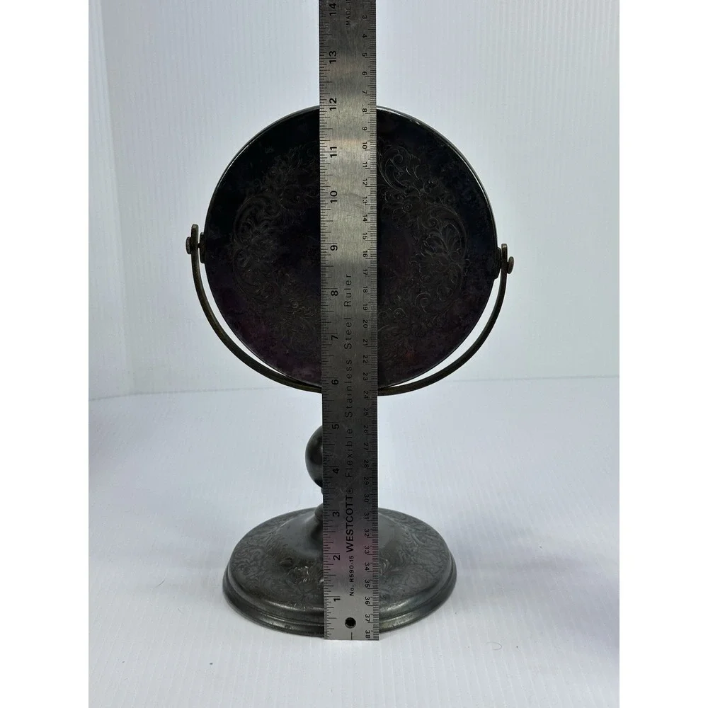 Antique Derby Silver Co 6810 Victorian Silverplate Beveled Vanity Dresser Mirror